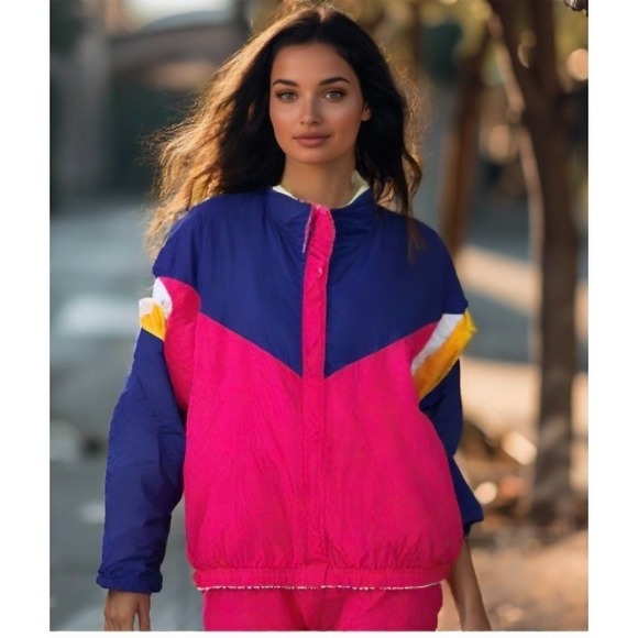 Venezia Pants - 90s Venezia Women's Size XXL Track Suit Set Windbreaker Jacket Pants Pink Lined